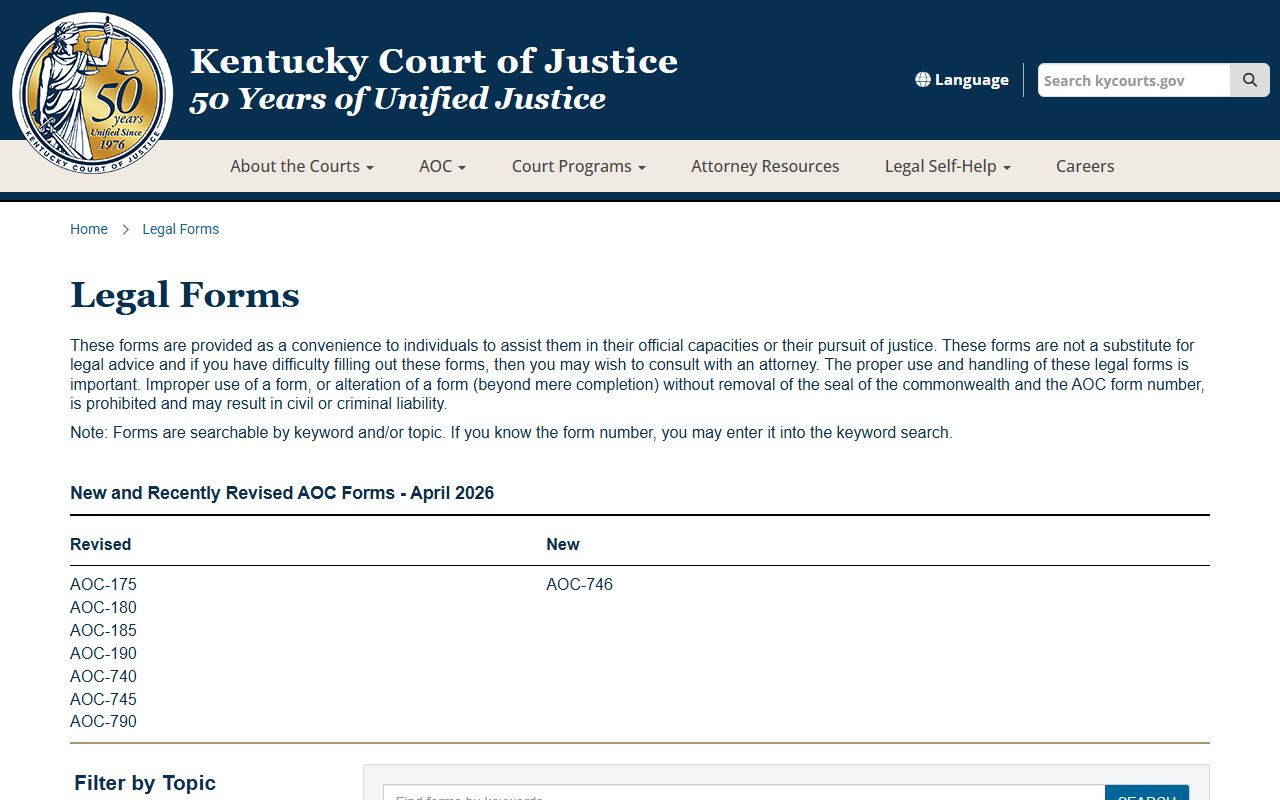 Caldwell County court records Kentucky Court of Justice legal forms