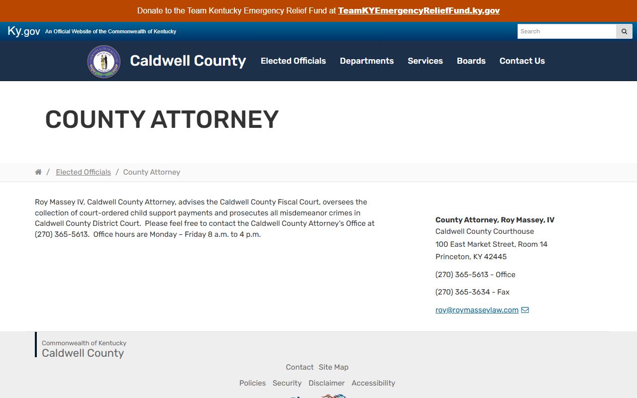 Caldwell County criminal court records County Attorney misdemeanor prosecution