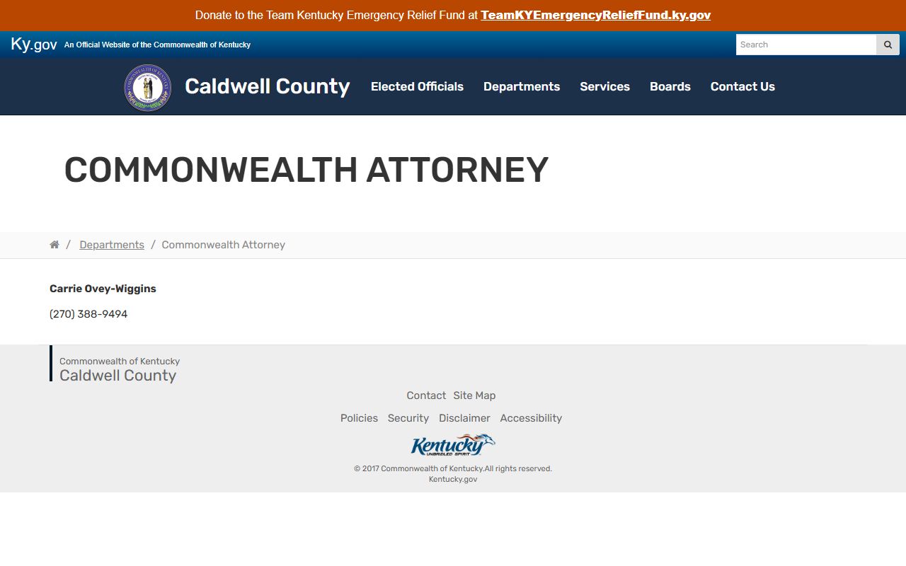 Caldwell County criminal court records Commonwealth Attorney felony prosecution