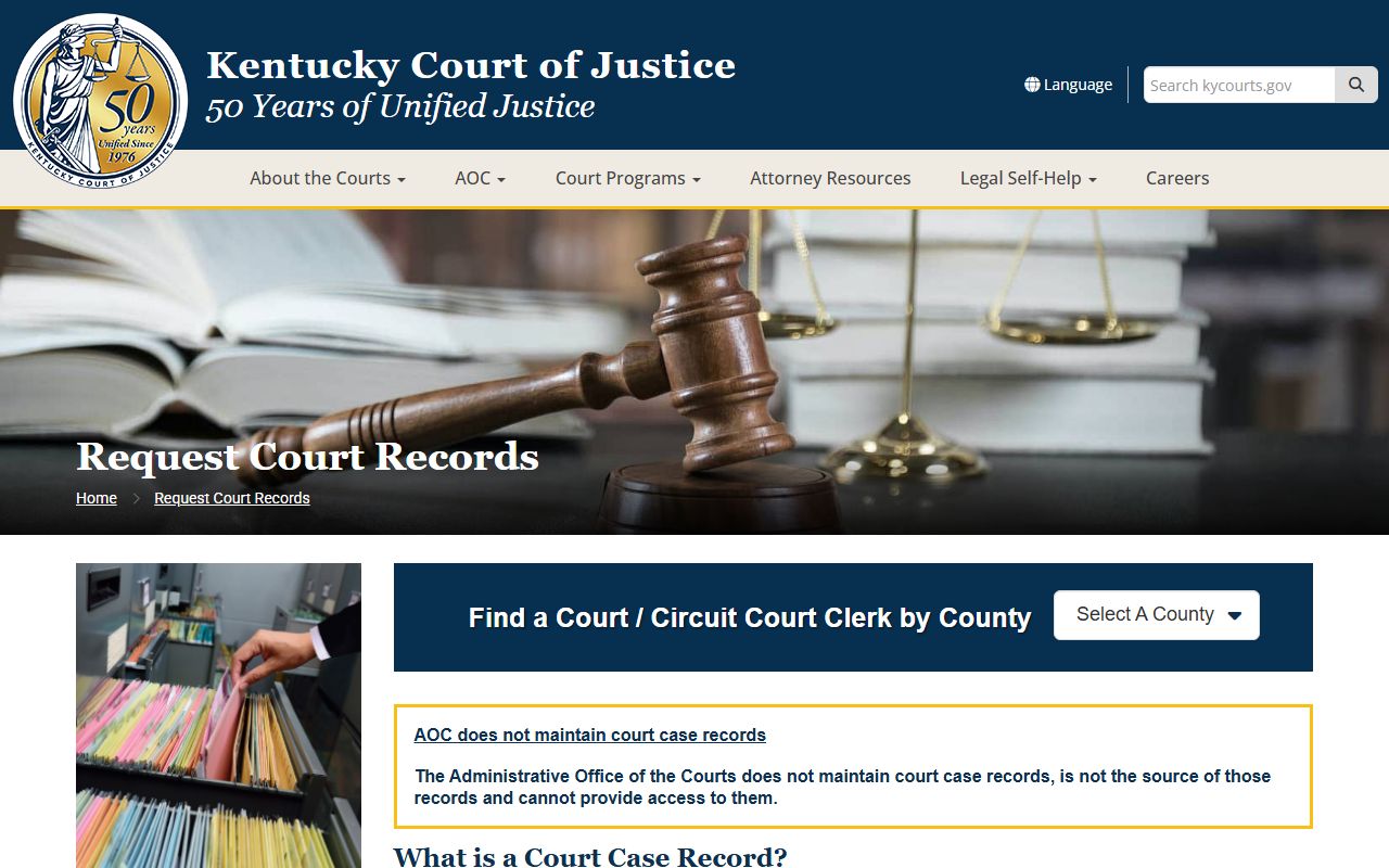 Caldwell County court records request page