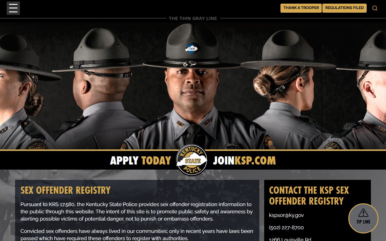 Caldwell County inmate records Kentucky State Police sex offender registry source
