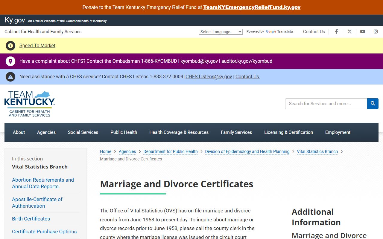 Caldwell County marriage and divorce records Kentucky certificate source