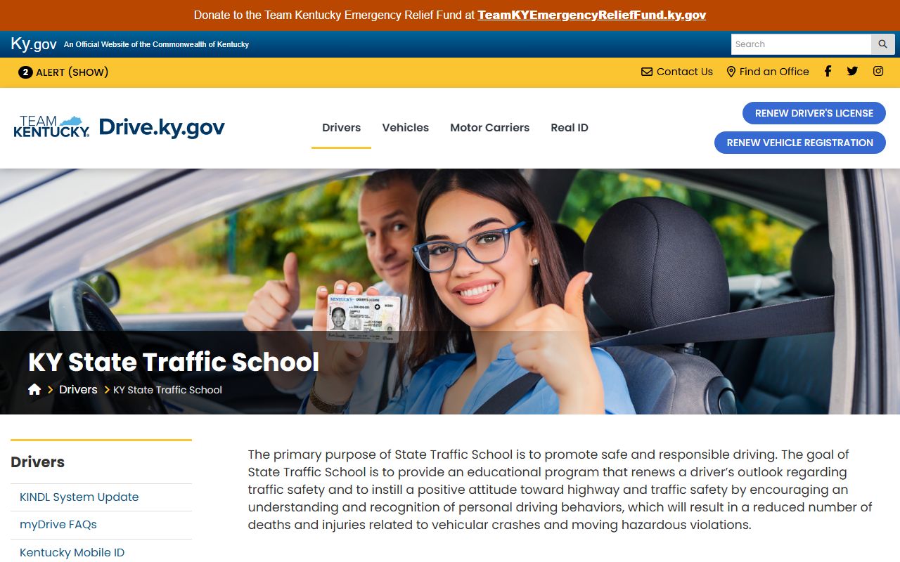 Caldwell County traffic court records Kentucky State Traffic School source